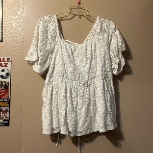 Torrid White Lace Blouse